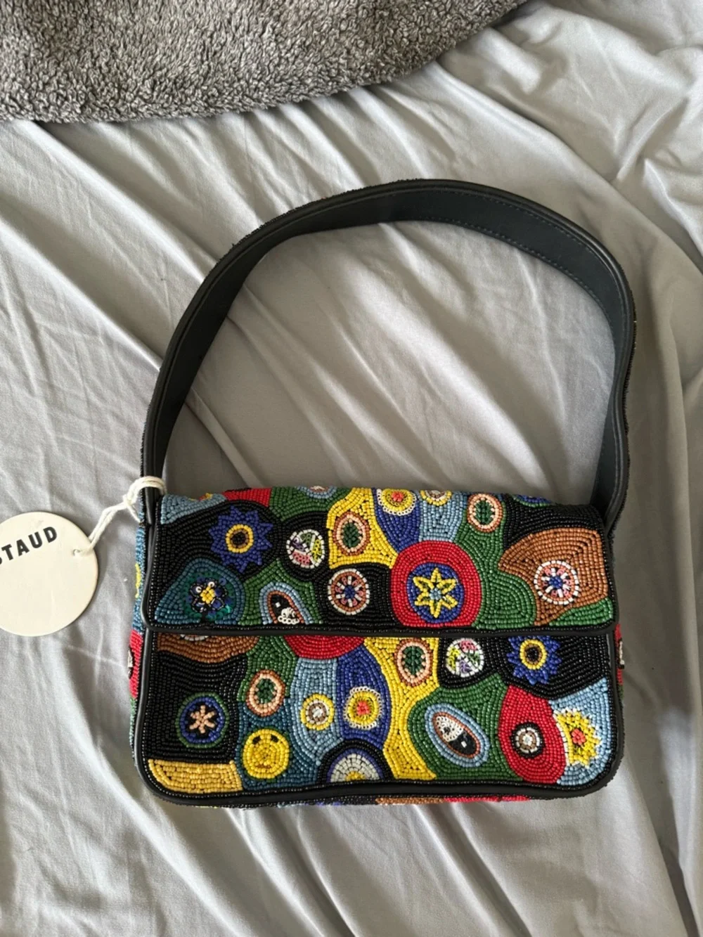 NWT STAUD Tommy Beaded Bag, Millefiori - Picture 4 of 9